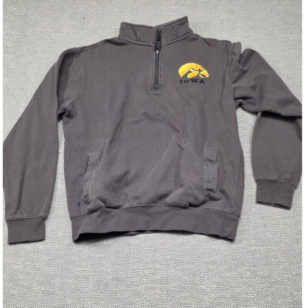 Colosseum Iowa Hawkeyes Mens Medium Gray Quarter‎ Zip Pullover Sweatshirt NCAA